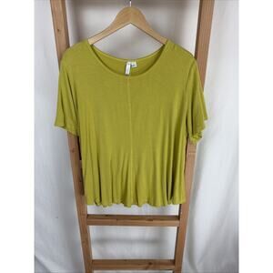Kleen Mustard / Yellow Short Sleeve Swing Top Viscose Blend Top #1354 XL